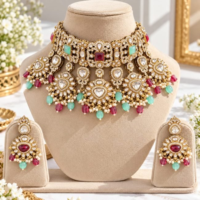 Luxury Kundan Multicolor Choker Set
