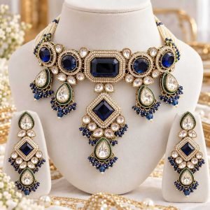 Royal Sapphire Blue Kundan Heritage Set