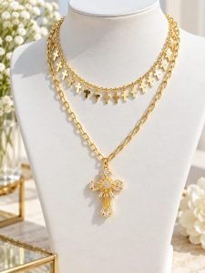 Celestial Cross Layered Necklace